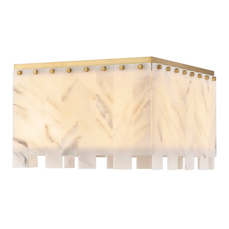 Z-Lite Viviana Flush Mount, 6-Light, 17.5 In.W x 11 In.H, Rubbed Brass/Alabaster 345F17-RB
